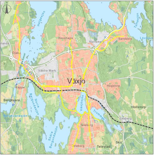 Karta som visar de vägar som sopsaltas vintern 2022