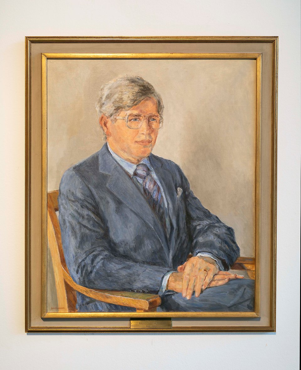Målning på borgmästaren Ingvar Dominique.